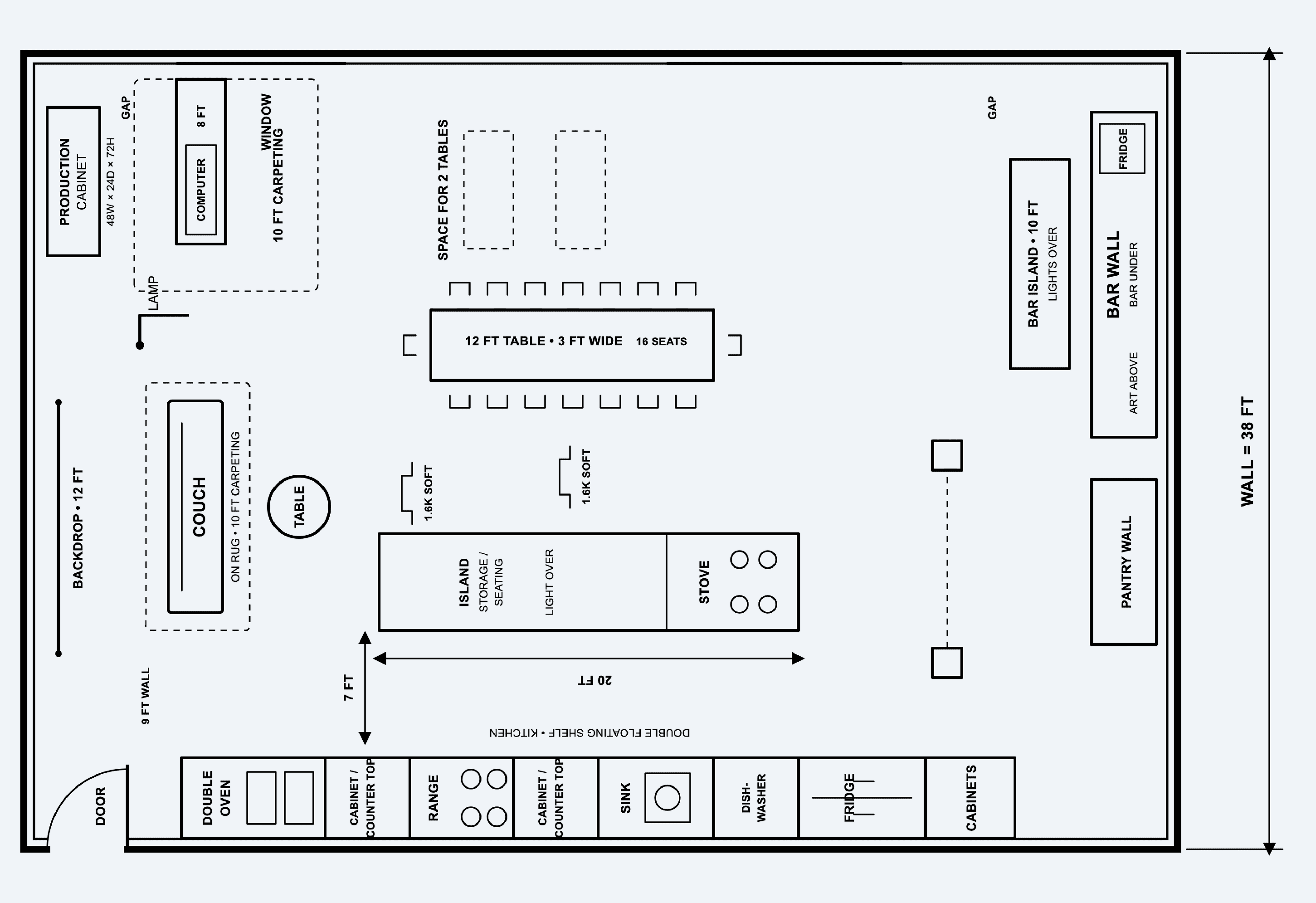 Floor plan of PLATED Studios